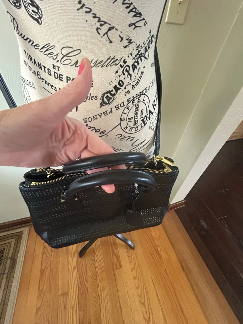 Tory Burch Black Perforated Leather Satchel - Women's Crossbody Tote